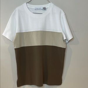 Chaus Men's Tri-Tone T-Shirt - White, Tan, Brown Z-M